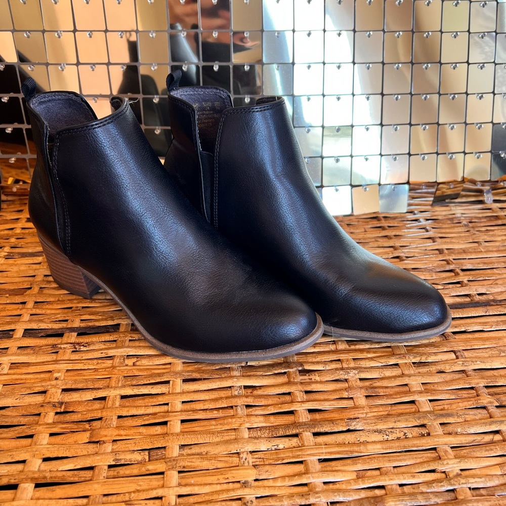 Dr. Schools black booties